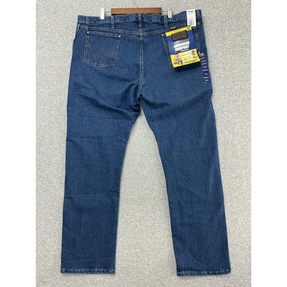 Wrangler Advanced Comfort Cowboy Cut Regular Fit Jeans 44x34 Mid Stone Blue NWT